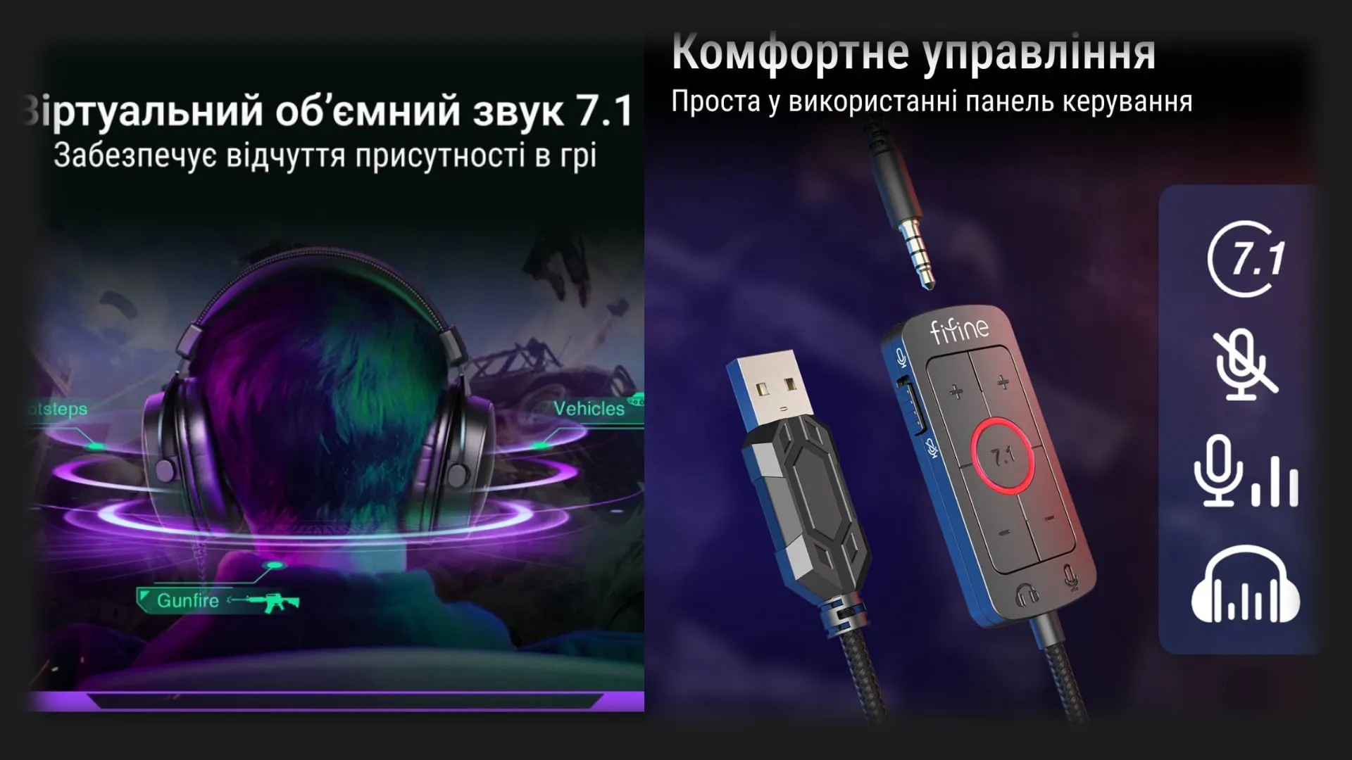 Игровая гарнитура Fifine H9 (Black)