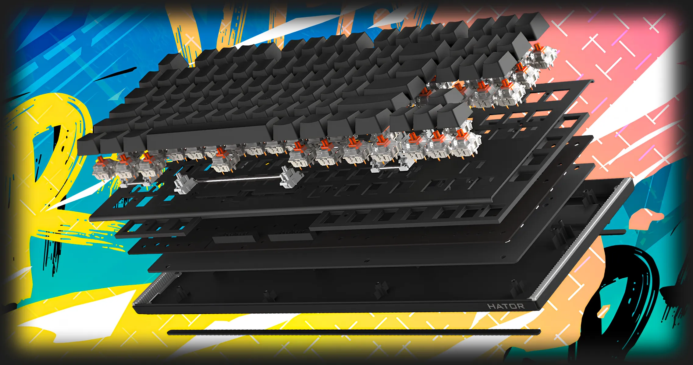 Клавиатура механическая Hator Gravity X TKL Orange (Black) (HTK550UA) (UA)