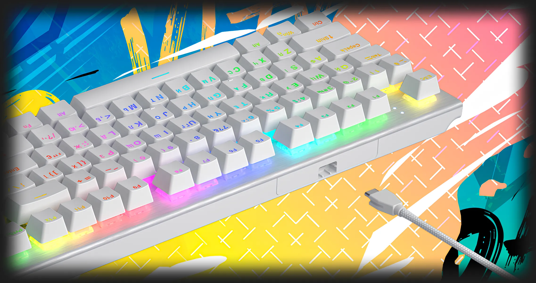 Клавиатура механическая Hator Gravity X TKL Orange (White) (HTK551UA) (UA)