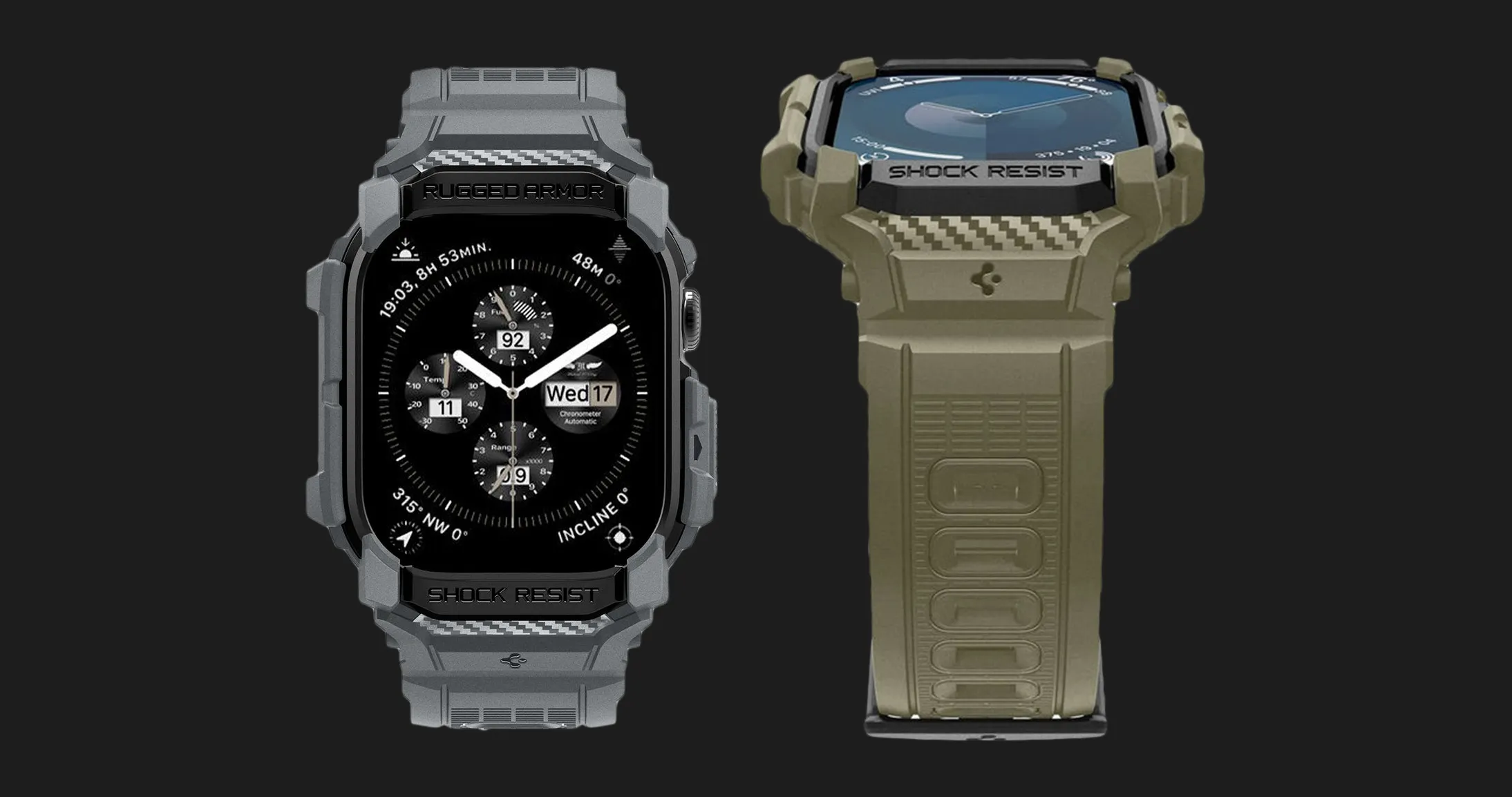 Чохол-ремінець Spigen Rugged Armor Pro для Apple Watch 42mm 2024 (Matte Black)