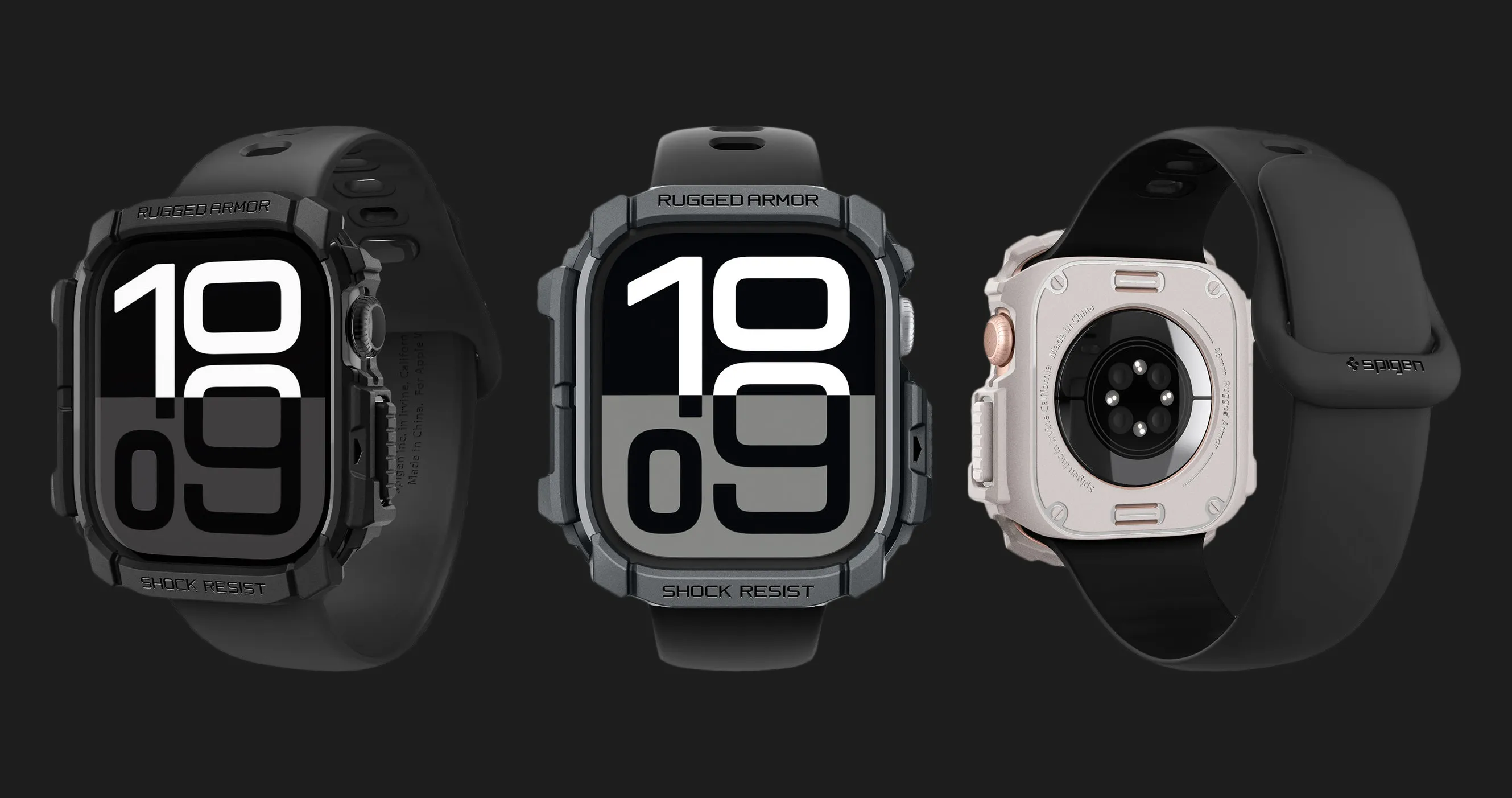 Чехол Spigen Rugged Armor для Apple Watch 2024 46mm (Dark Gray)