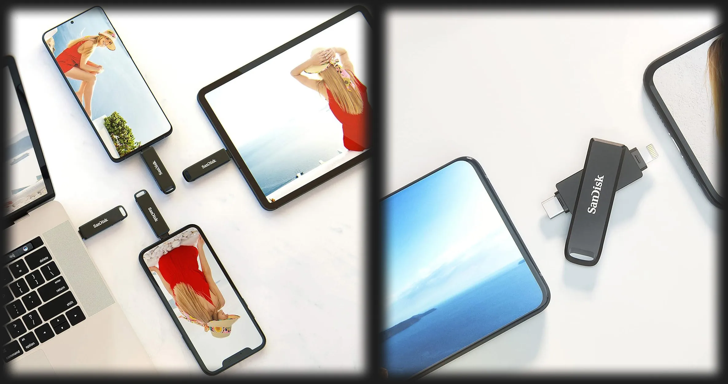 Флеш-накопичувач SanDisk USB 3.1 iXpand Luxe 128GB Type-C/Lightning (Black)