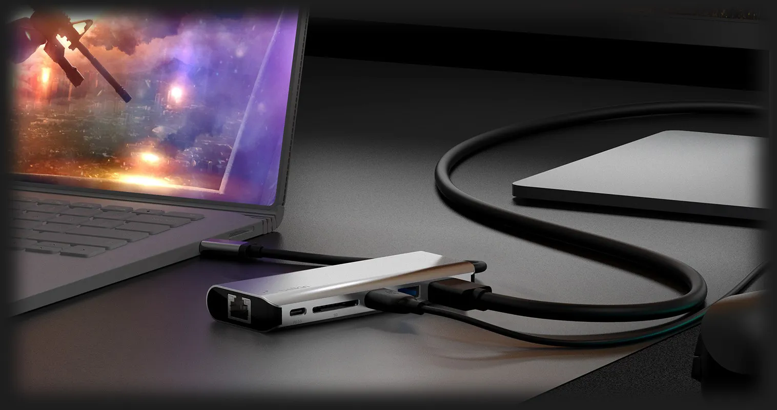Адаптер Belkin USB-C 6 в 1 Multiport Dock (AVC008BTSGY)