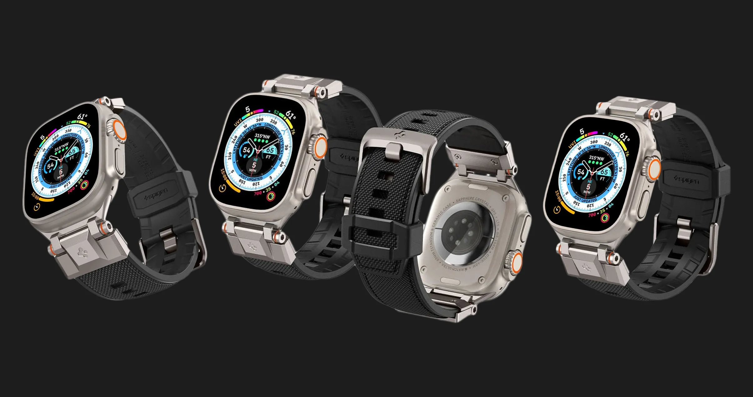 Ремінець Spigen Dura Pro Armor Band для Apple Watch 44/45/46/49mm (Black)