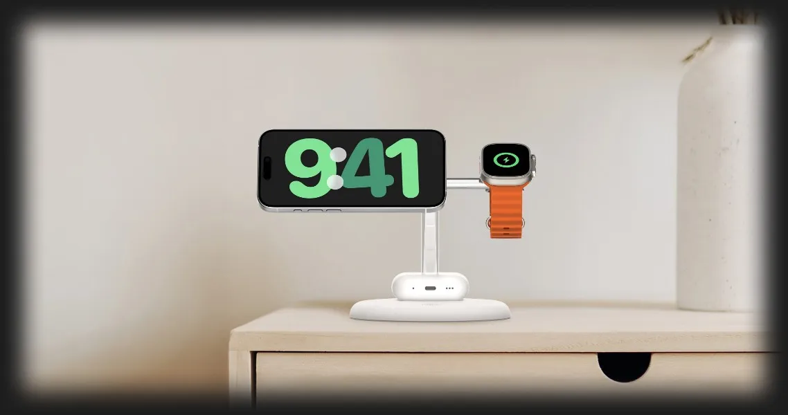 Беспроводная зарядка Belkin 3в1 Magnetic Qi2 15Вт (Black)