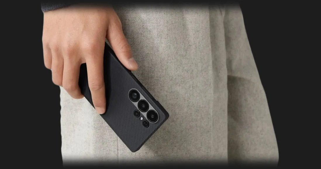 Чохол Pitaka Ultra-Slim Case для Samsung S25 (Black/Gray Twill)