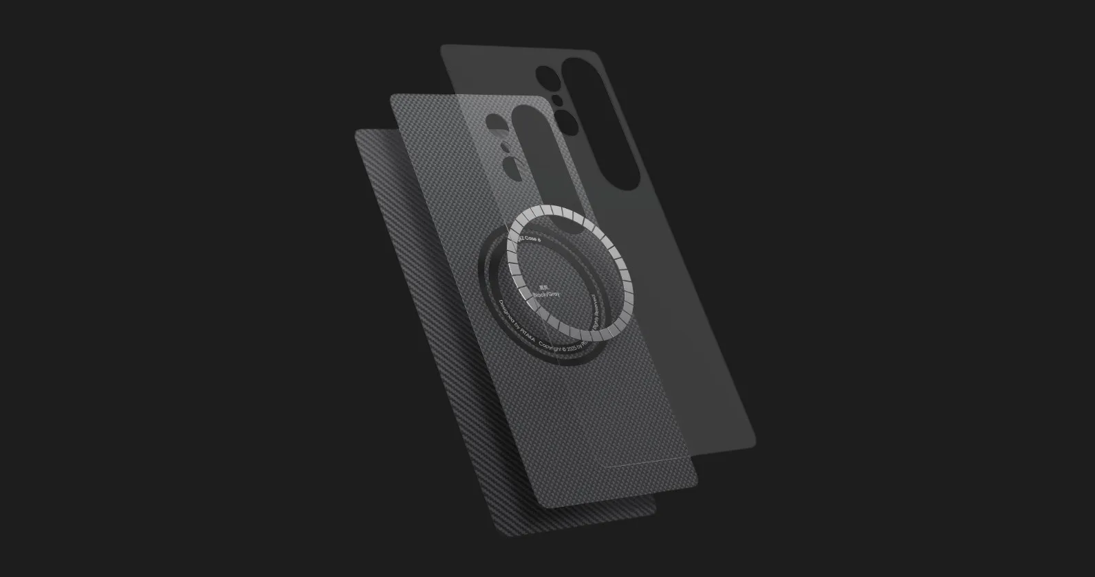 Чохол Pitaka Ultra-Slim Case для Samsung S25 (Black/Gray Twill)