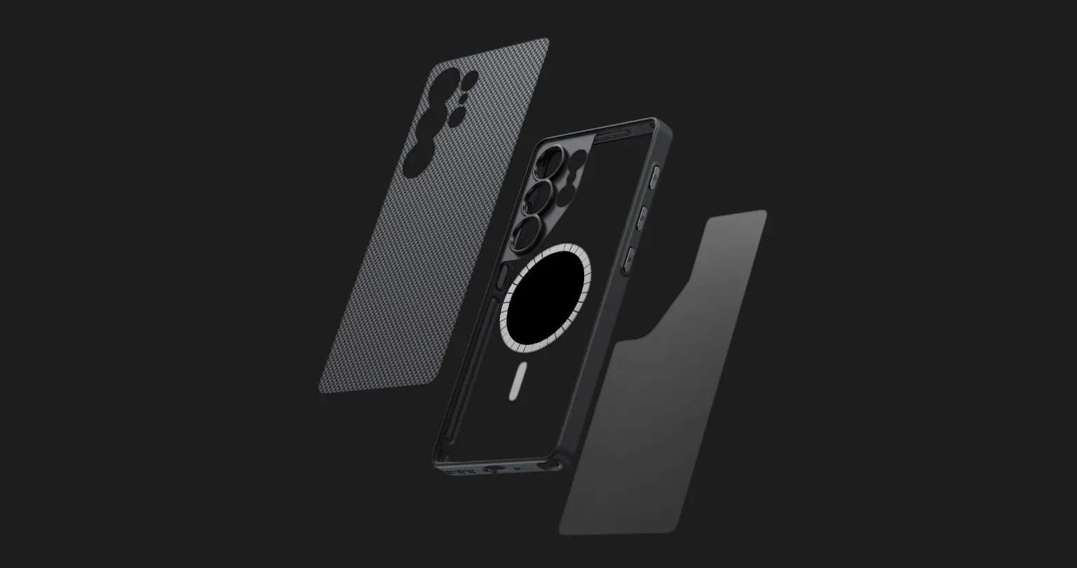 Чохол Pitaka PIN Button Case для Samsung S25 Ultra (Black/Grey)