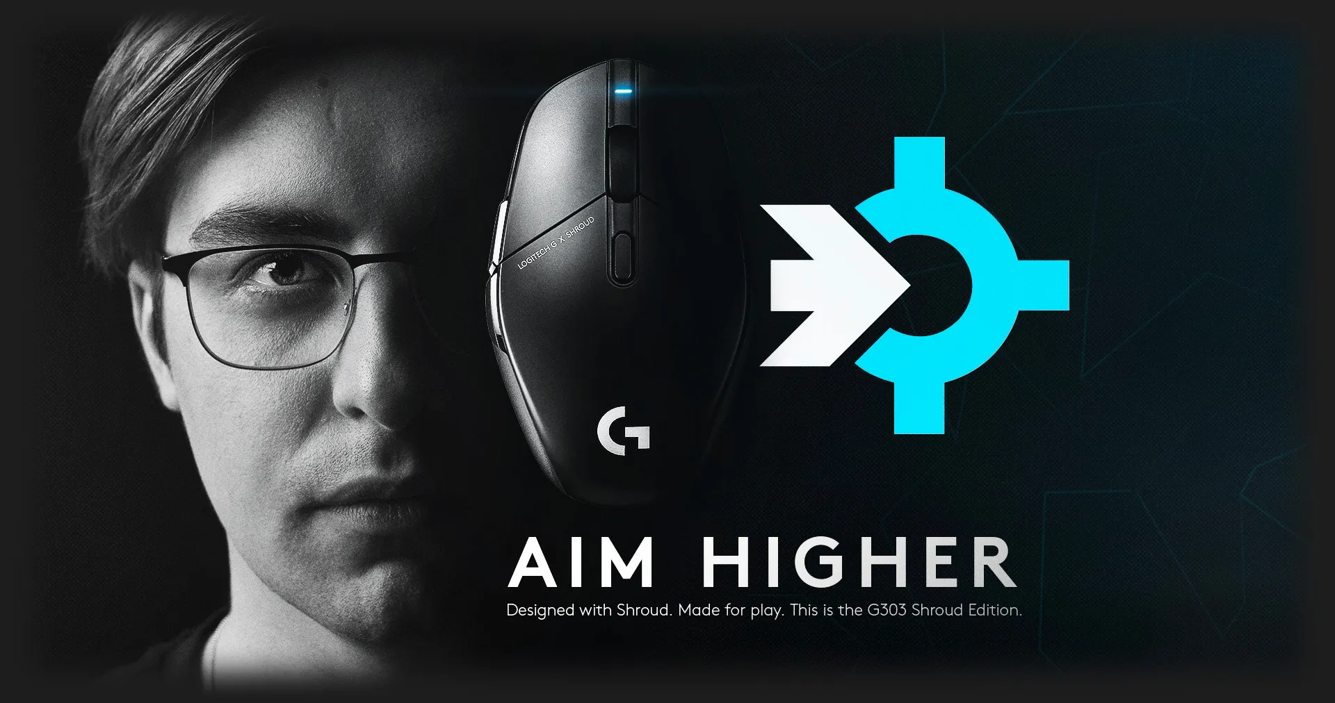 Игровая мышь Logitech G303 Shroud Edition Wireless (Black) (EU)