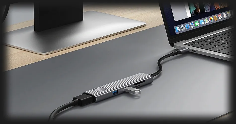 Адаптер WiWU Travel Series 8 in 1 Docking Station (Gray)