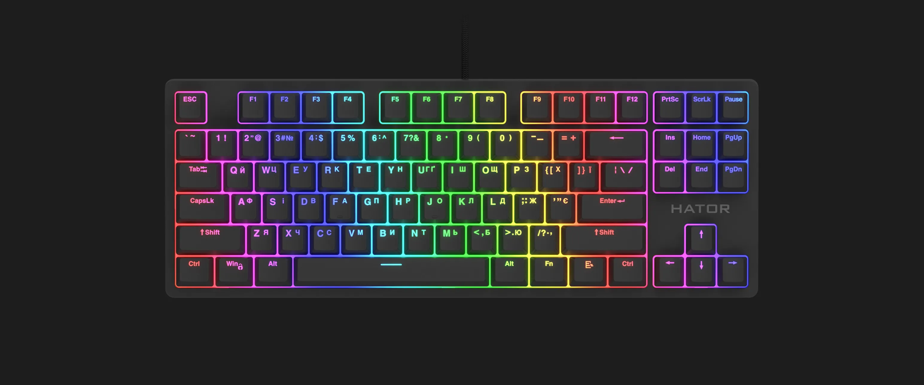 Клавіатура ігрова HATOR Rockfall 2 Mecha TKL orange (HTK-520) (Black) (UA)