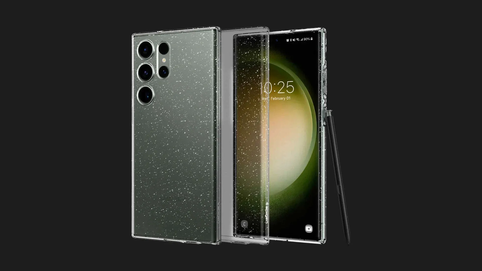 Чехол Spigen Liquid Crystal Glitter для Samsung Galaxy S23 Ultra (Crystal Quartz)