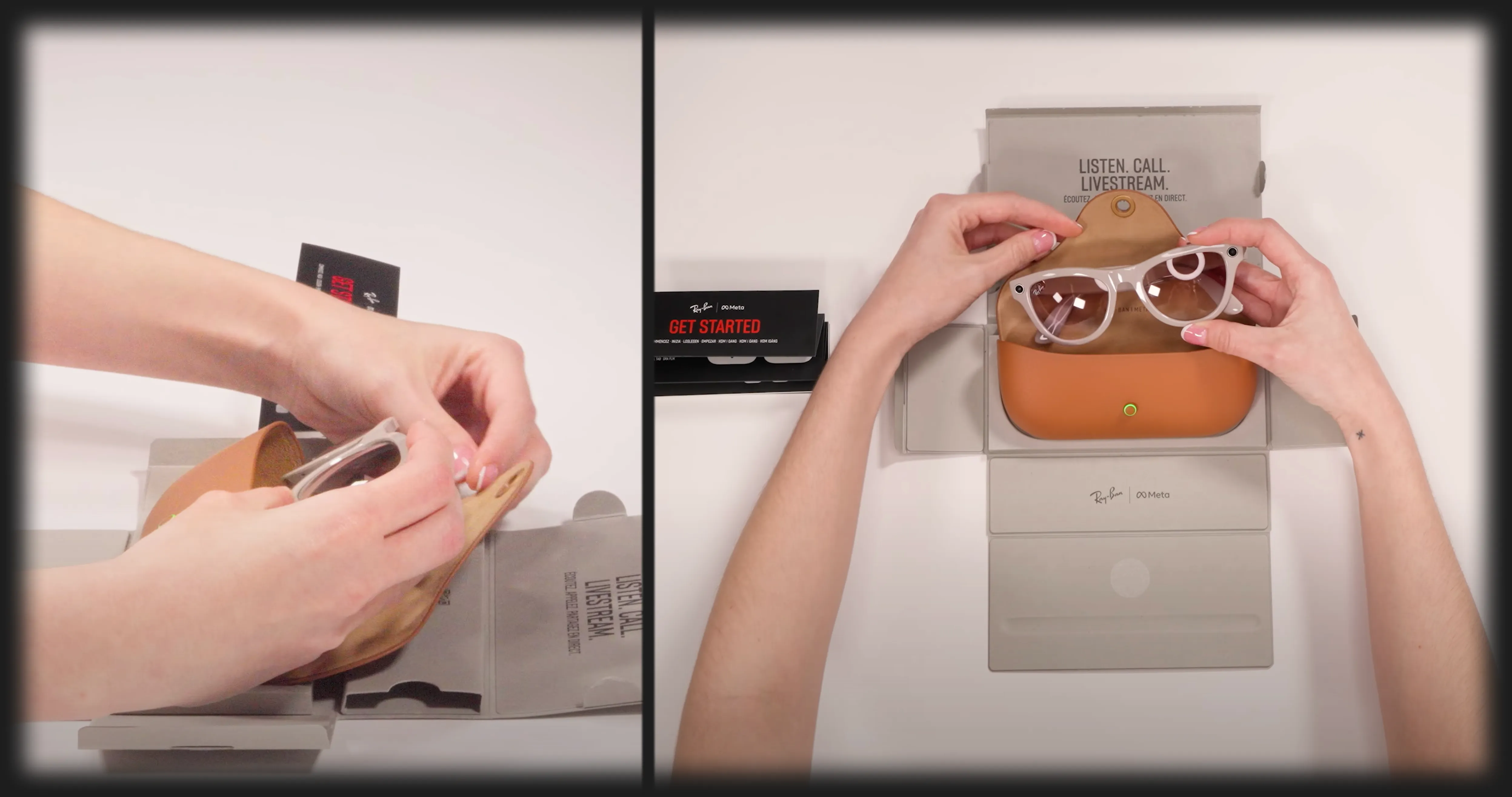 Смарт-очки Ray-Ban Meta Skyler Shiny Chalky Gray/Cinnamon Pink Gradient (RW4010 670013 52-20)