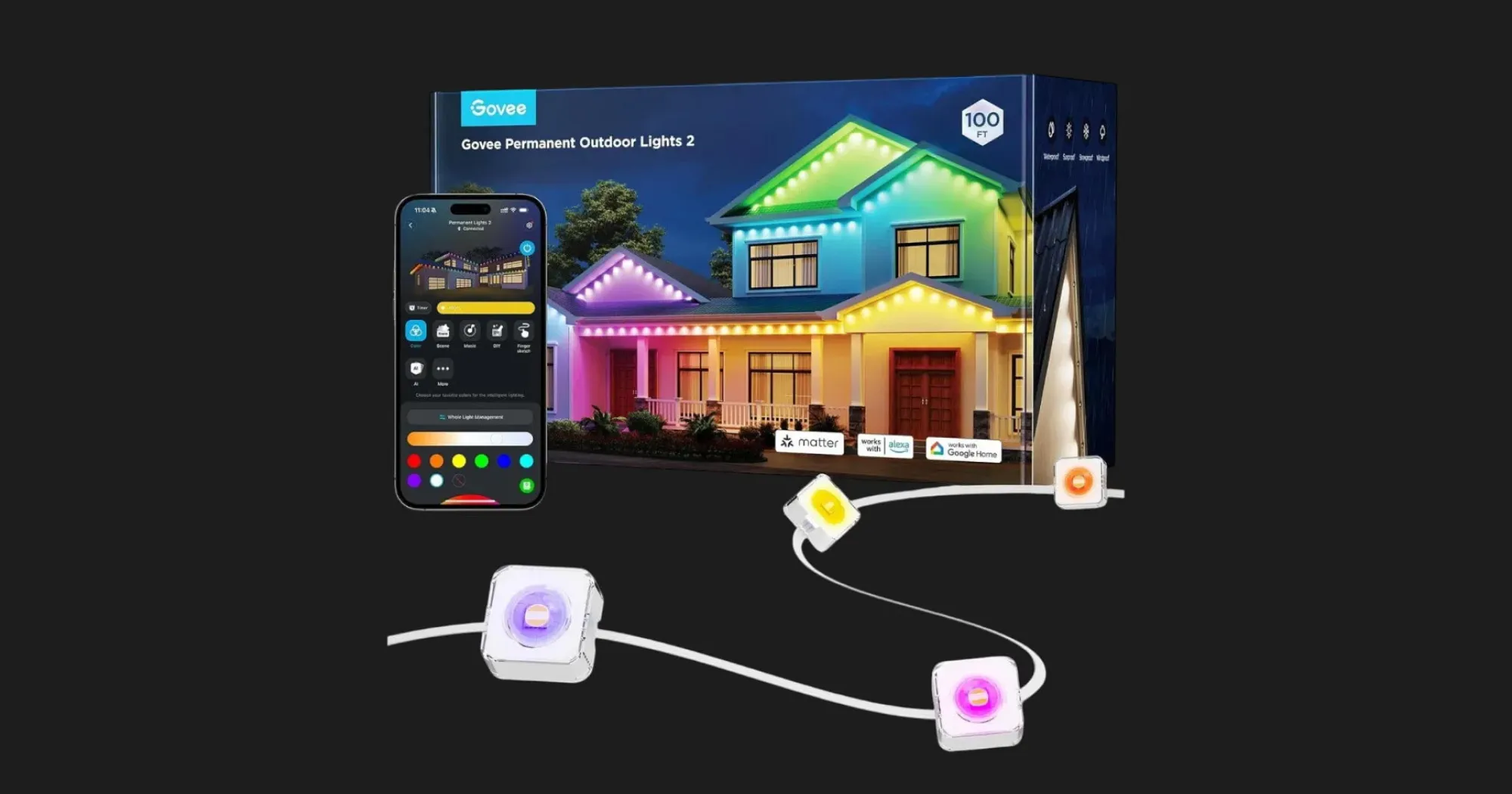 Лента светодиодная Govee H705 Permanent Outdoor Lights 2, 30м (White)