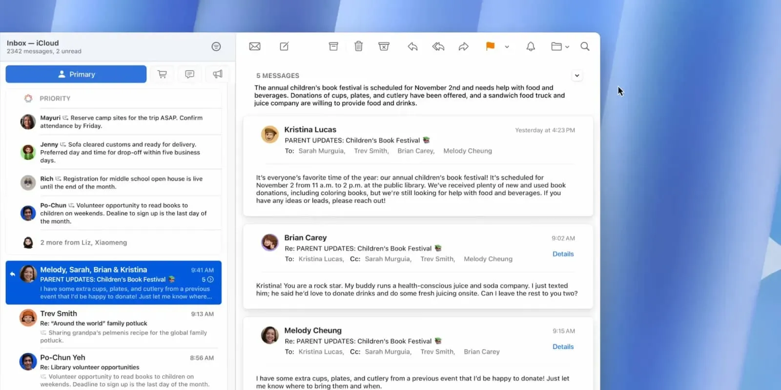 Mail на iPadOS iOS 18.4