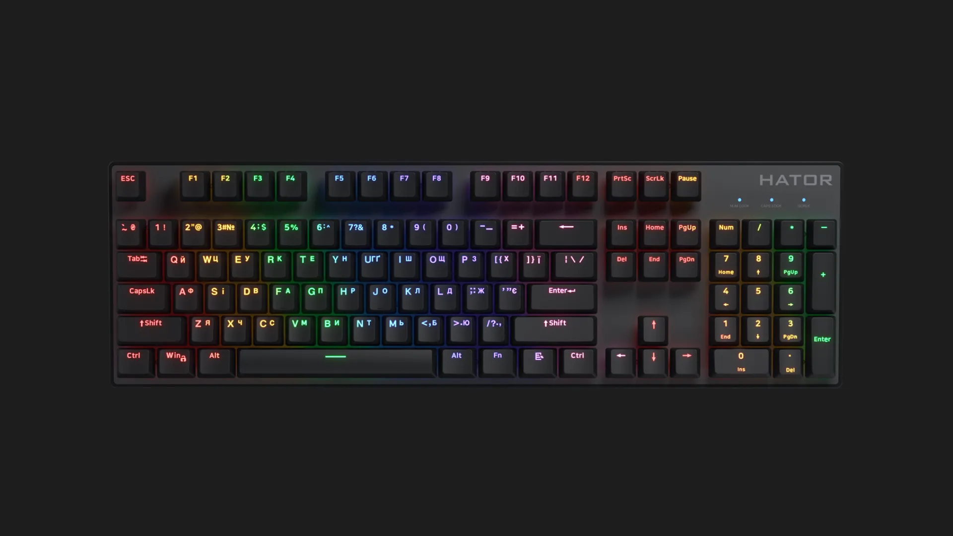 Клавіатура механічна HATOR Icefall Mecha Rainbow Origin Red (Black) (HTK104UA) (UA)
