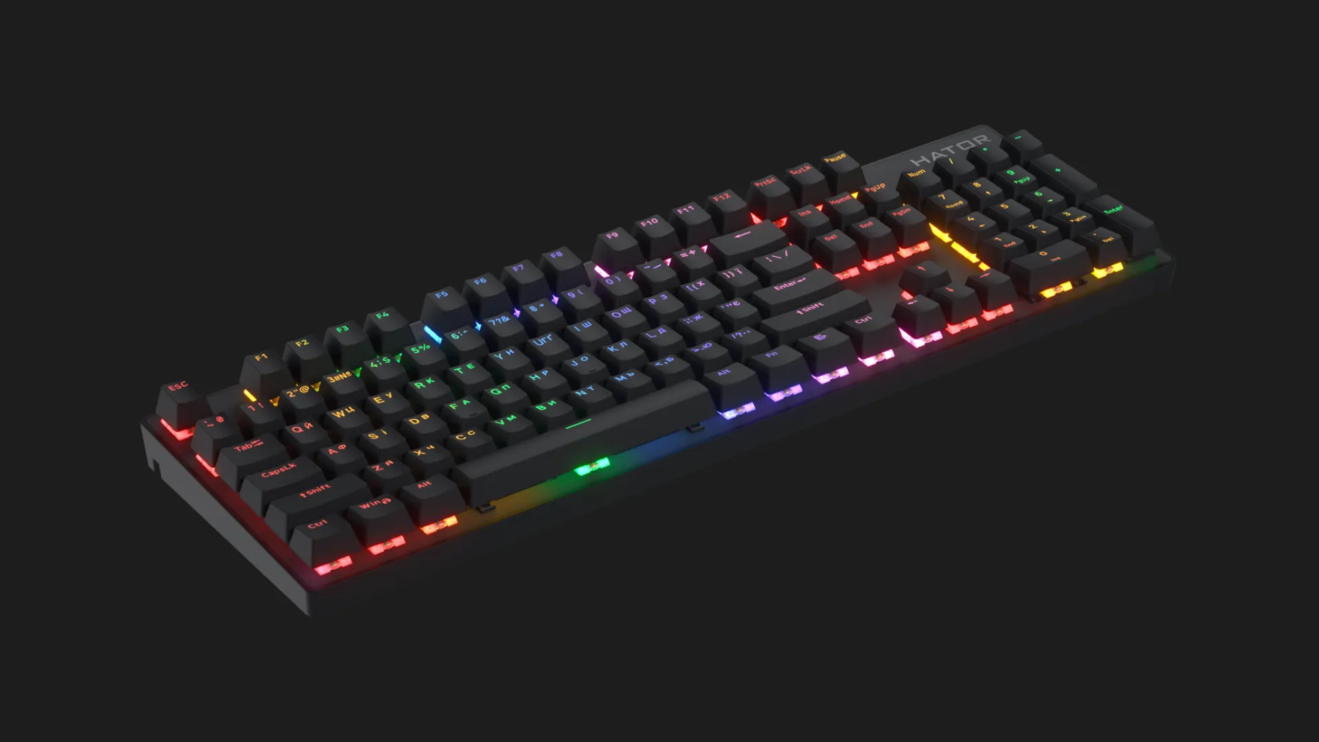 Клавіатура механічна HATOR Icefall Mecha Rainbow Origin Red (Black) (HTK104UA) (UA)