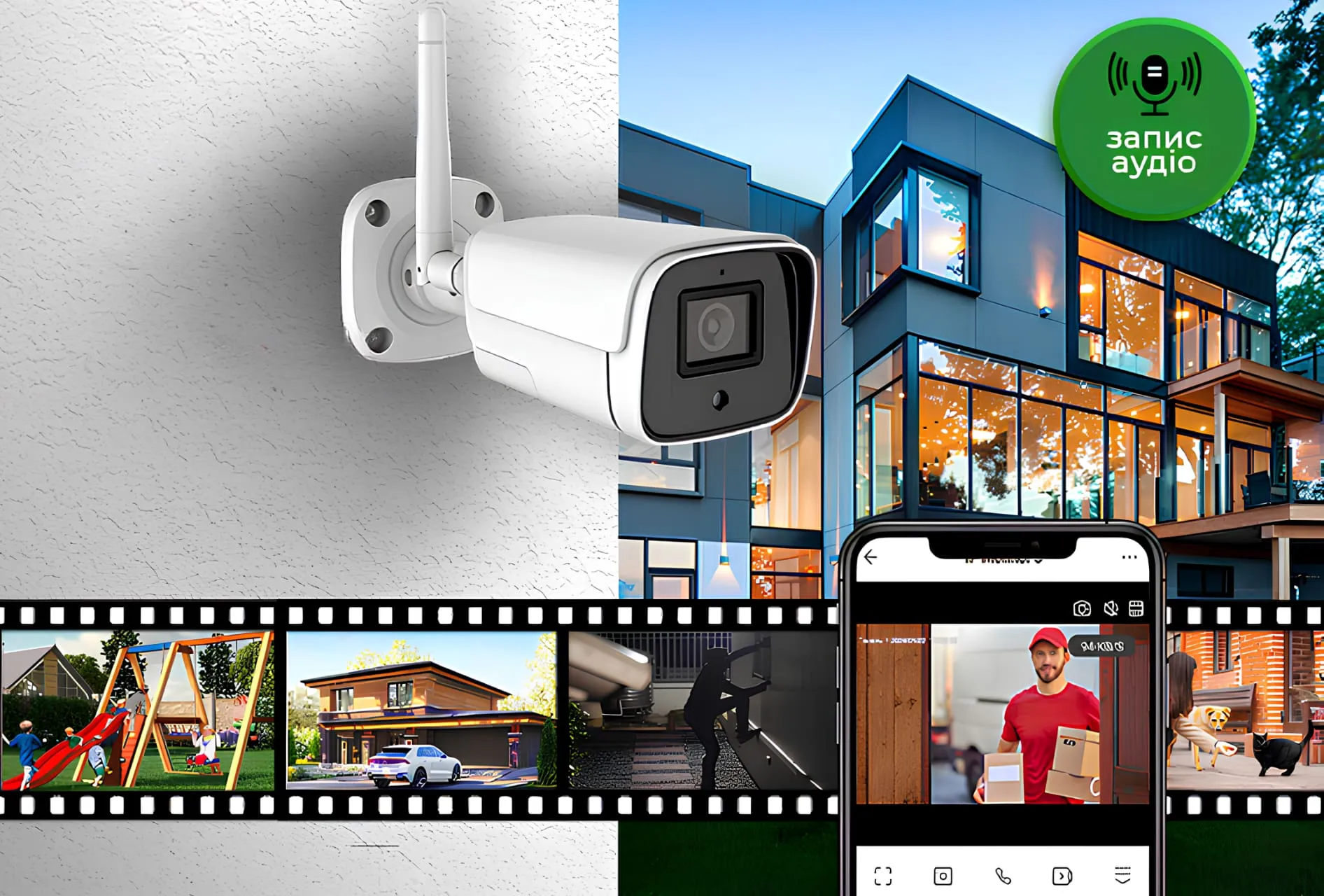 WI-FI камера GreenVision 5МР GV-191-IP-FM-COA50-20 SD (Lite) (White)