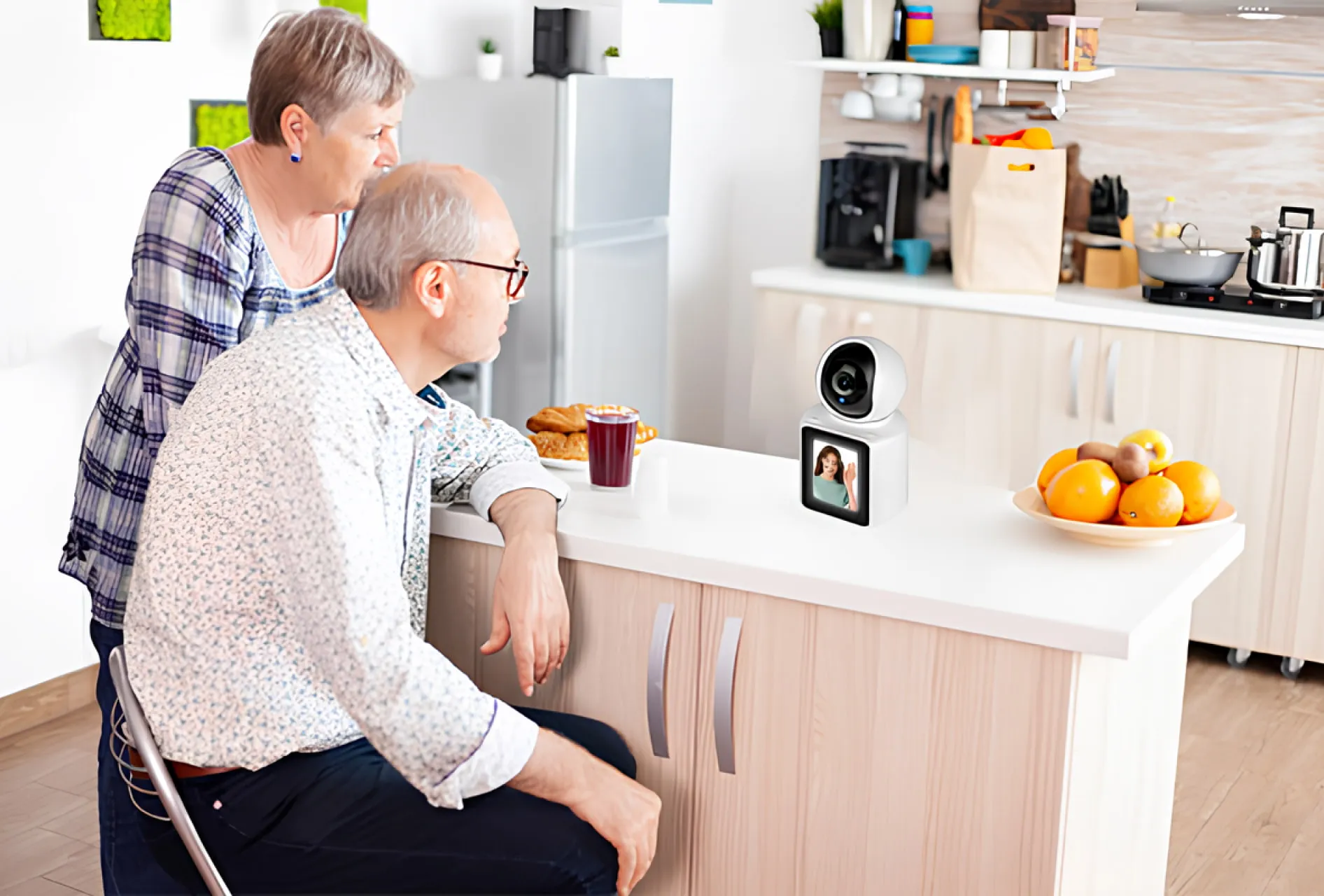 Бездротова камера GreenVision з екраном GV-196-DIG20-10 PTZ 2MP (White)