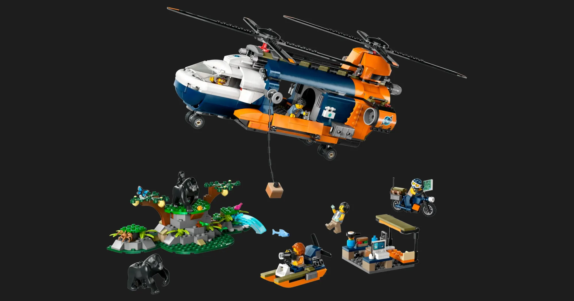 Конструктор LEGO City Jungle Explorer Helicopter at Base Camp (60437)