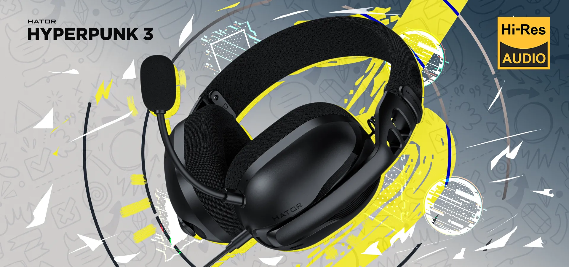 Игровая гарнитура Hator Hyperpunk 3 Hi-Res (Black) (ESH01) (UA)