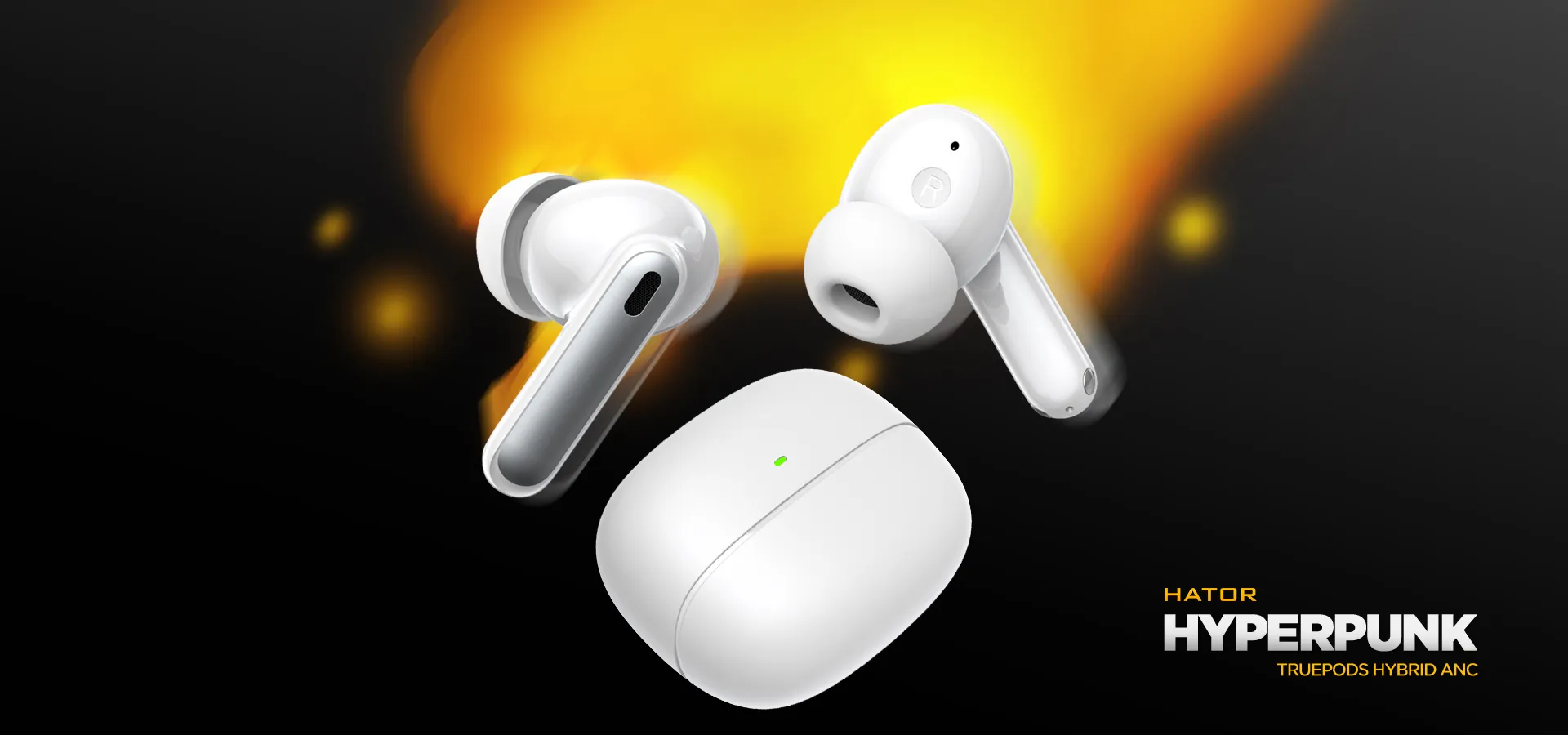 Игровая гарнитура Hator Hyrerpunk Truepods Hybrid ANC (Black) (HTA431) (UA)