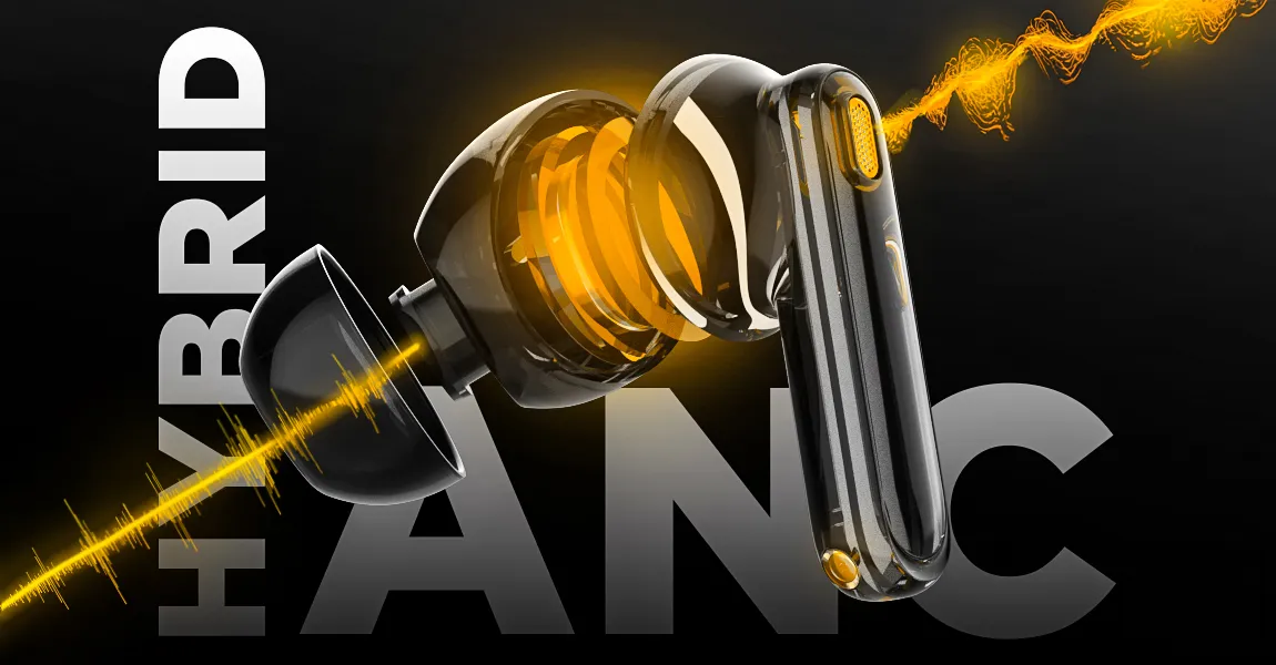 Игровая гарнитура Hator Hyrerpunk Truepods Hybrid ANC (Black) (HTA431) (UA)