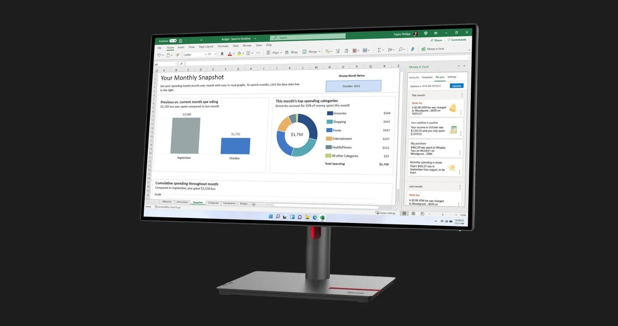Монитор Lenovo 27&quot; IPS 60Hz ThinkVision P27h-30 63A1GAT1UA (UA)