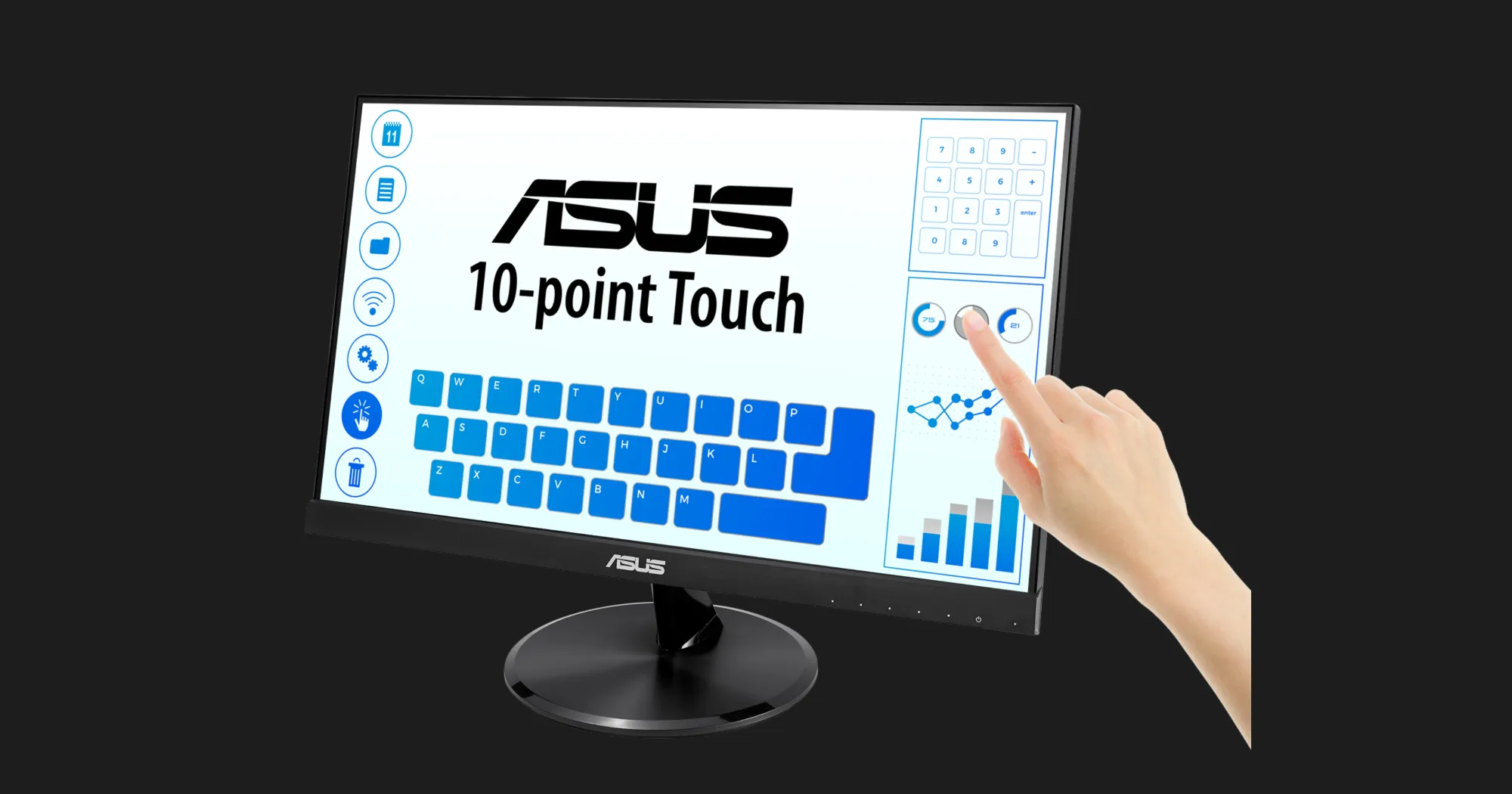 Монитор сенсорный ASUS 15.6"  VT168HR TN 60 Hz 90LM02G1-B04170 (UA)