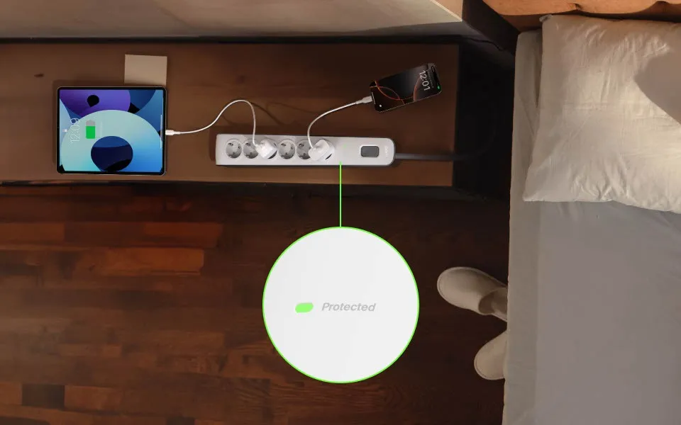 Сетевой фильтр Belkin 6хТип F, 3x1.5мм кв, 16А, с защитой от перенапряжения, 2м (White)