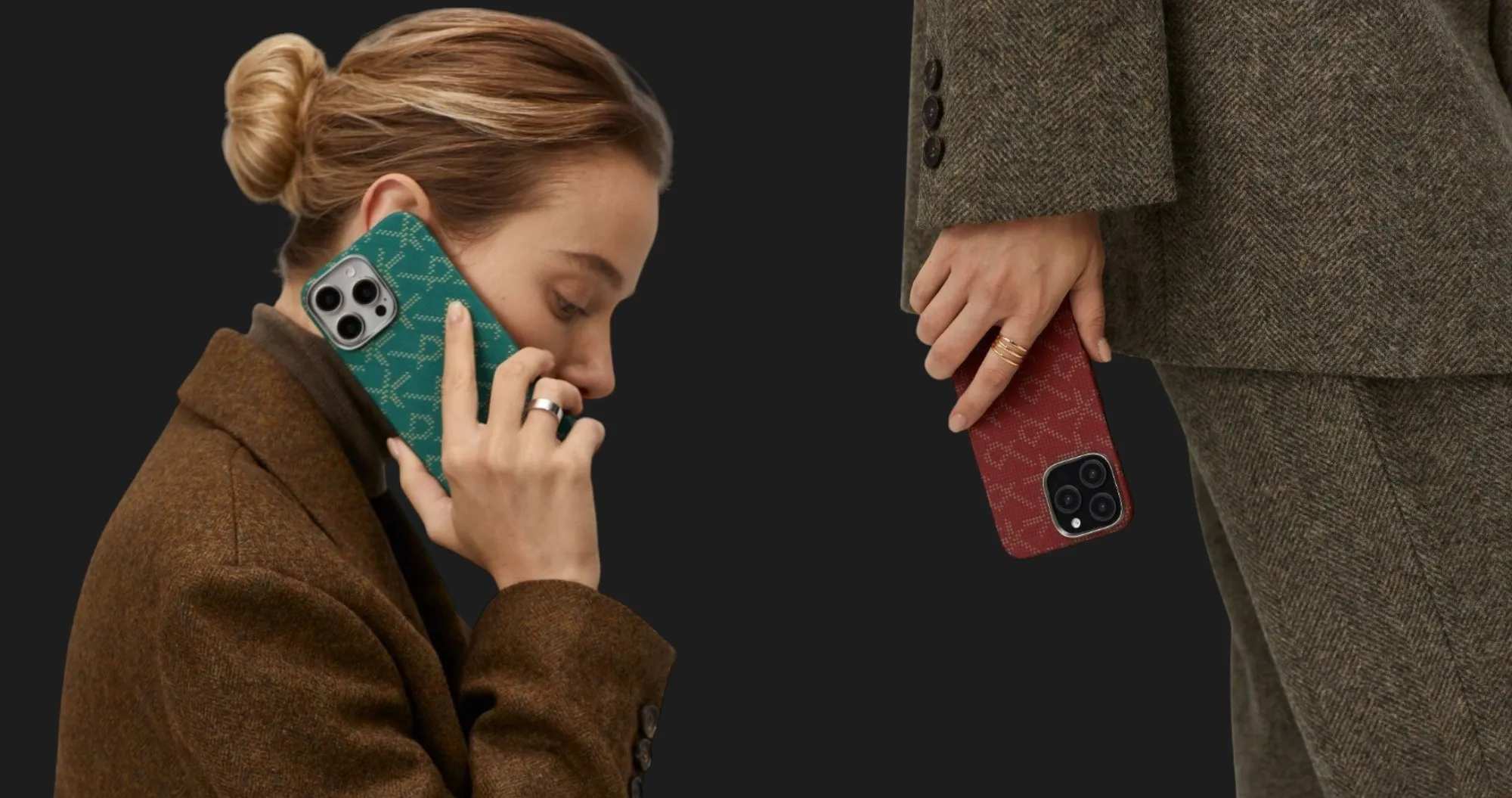 Чохол Pitaka Monogram Tactile Woven Case для iPhone 16 Pro (Red/Gold)