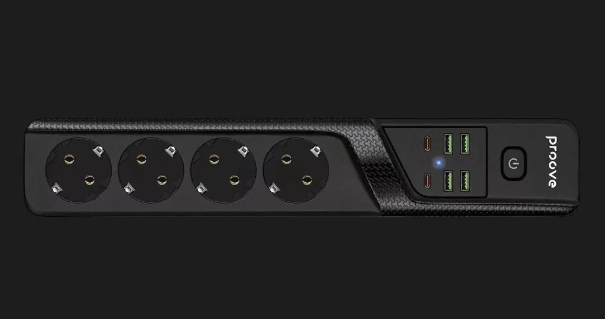Сетевой фильтр Proove Power Strip P-04 (4 розетки + 4 USB + 2 Type-C) 2М