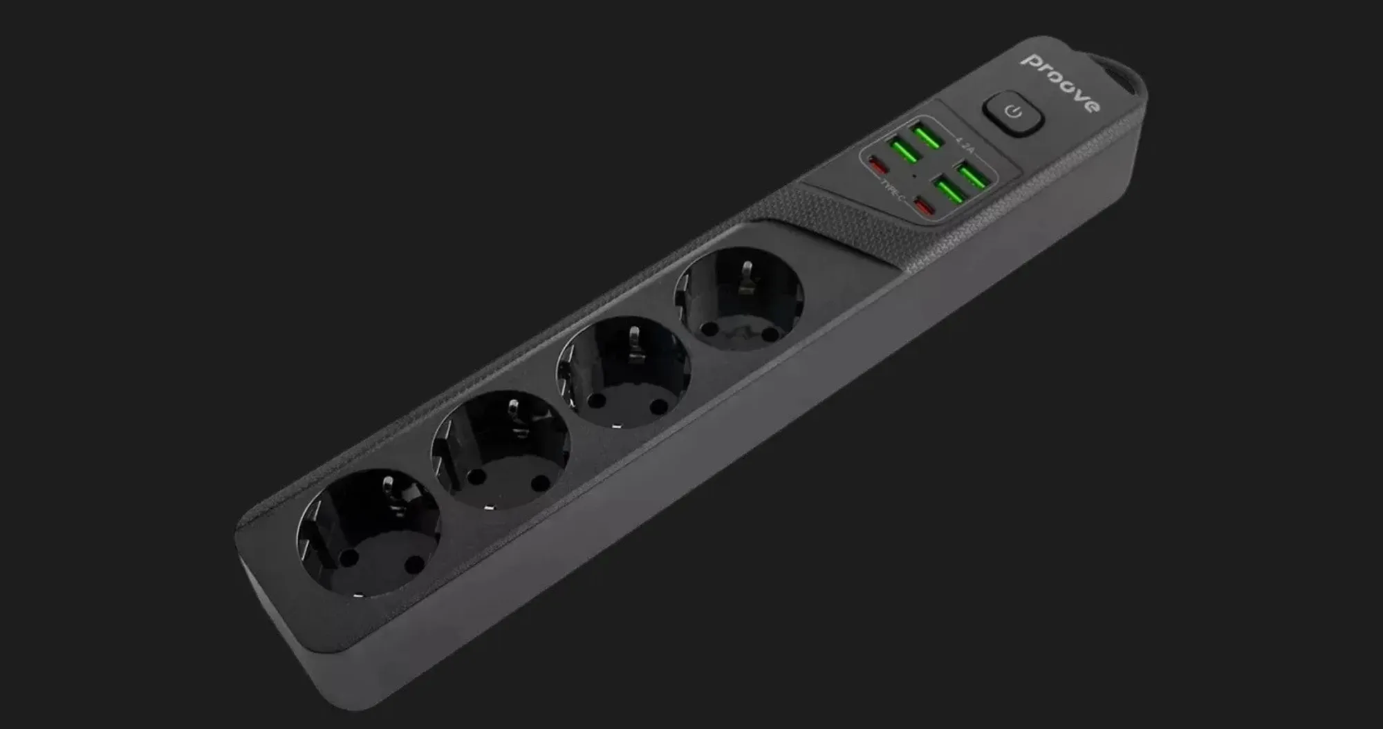 Сетевой фильтр Proove Power Strip P-04 (4 розетки + 4 USB + 2 Type-C) 2М
