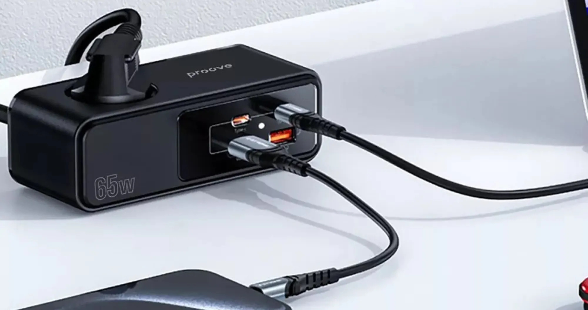 Сетевой фильтр Proove Homester Pro 65W (Розетка + 2 Type-C + 2 USB) 1.5M