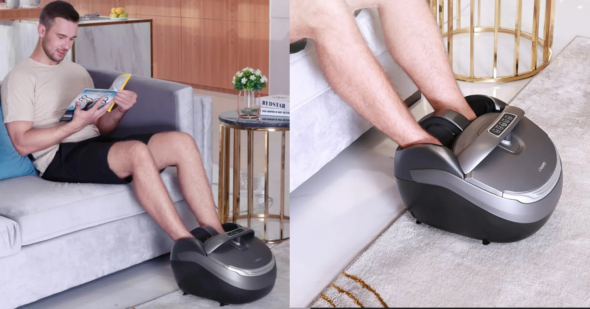 Массажер для ног Naipo Shiatsu with Heat (Gray)