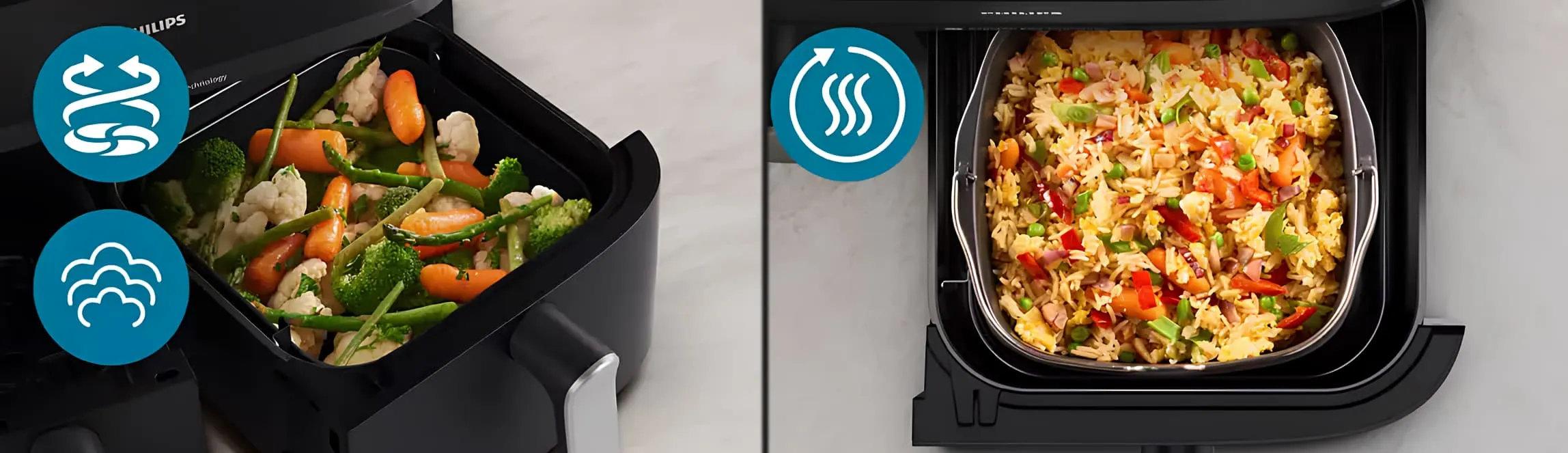 Мультипечь Philips Dual Basket Airfryer 5000 Series NA555/00 (Standard)