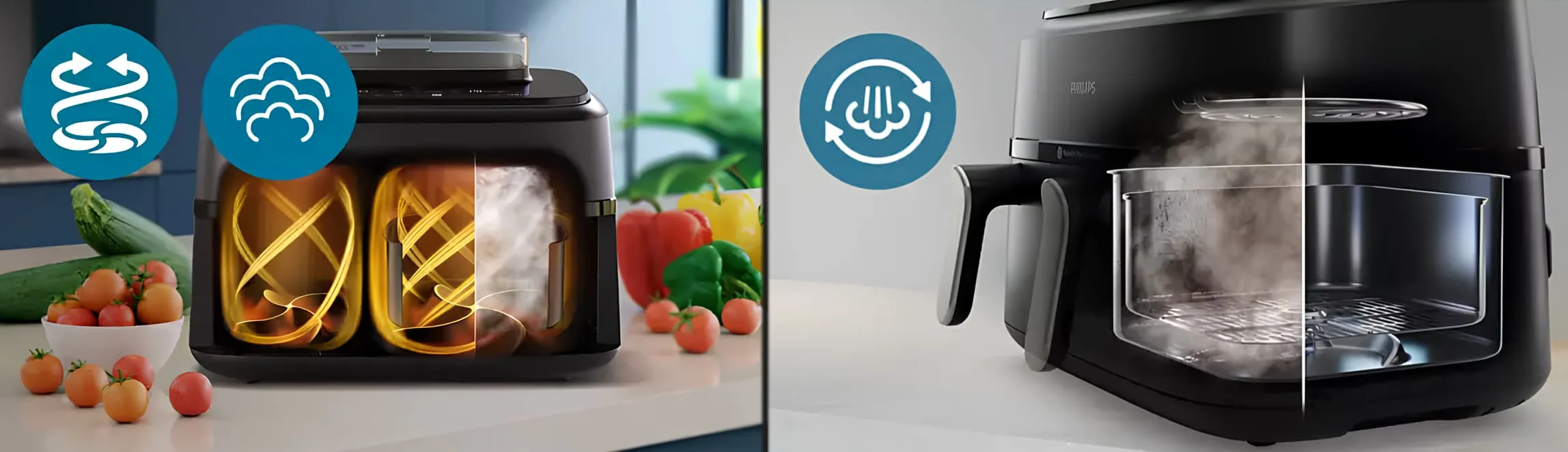 Мультипечь Philips Dual Basket Airfryer 5000 Series NA555/00 (Standard)