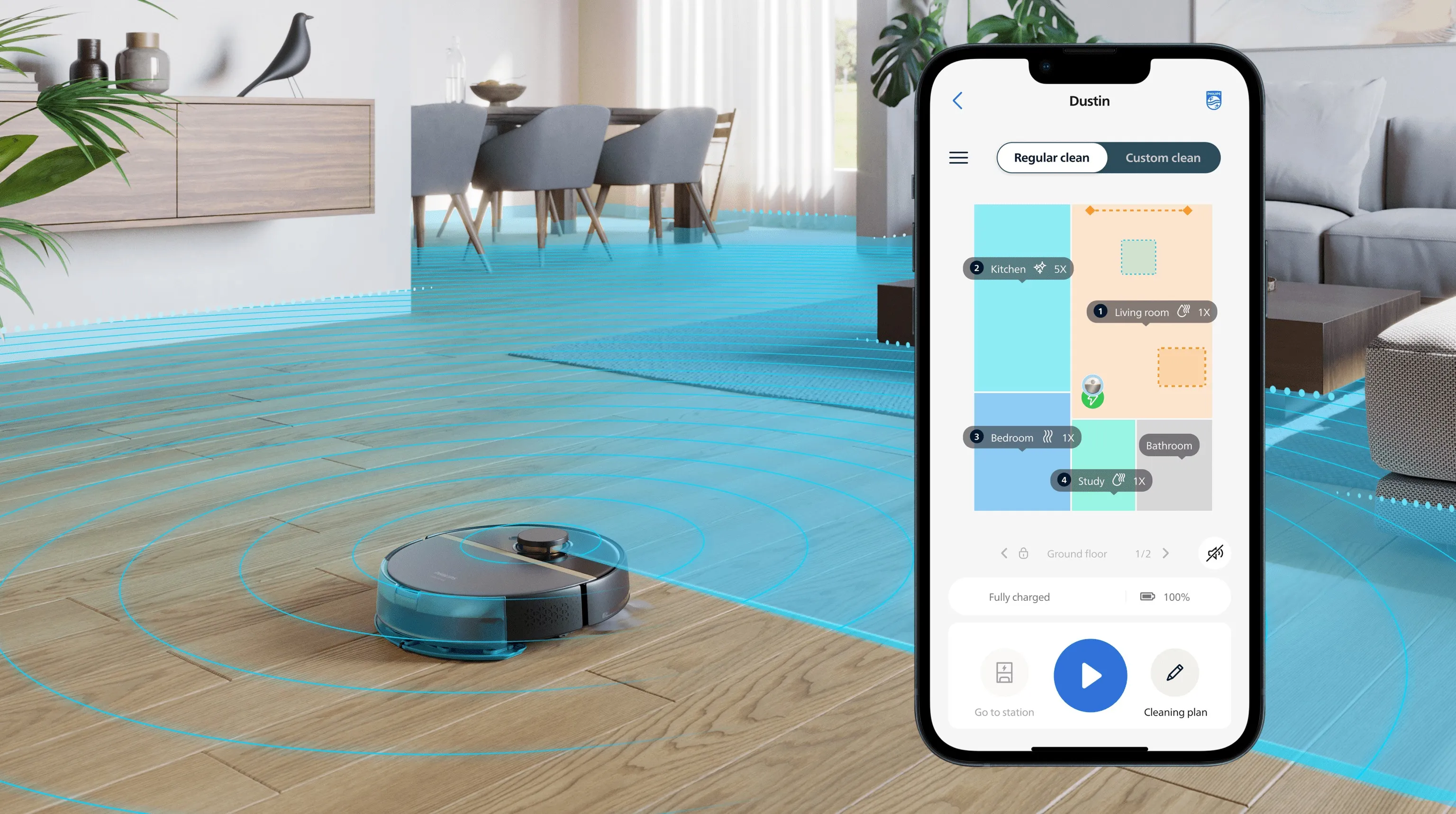 Робот-пылесос Philips XU7100/01 (Black) (Standard)