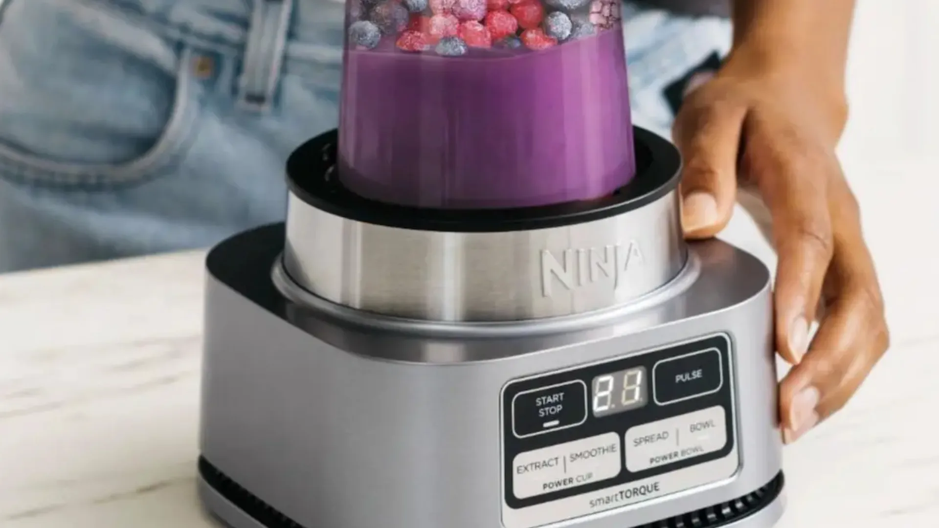 Блендер стационарный Ninja Foodi 2-в-1 Power Nutri из Smart Torque с Auto-IQ (Silver) (UA)