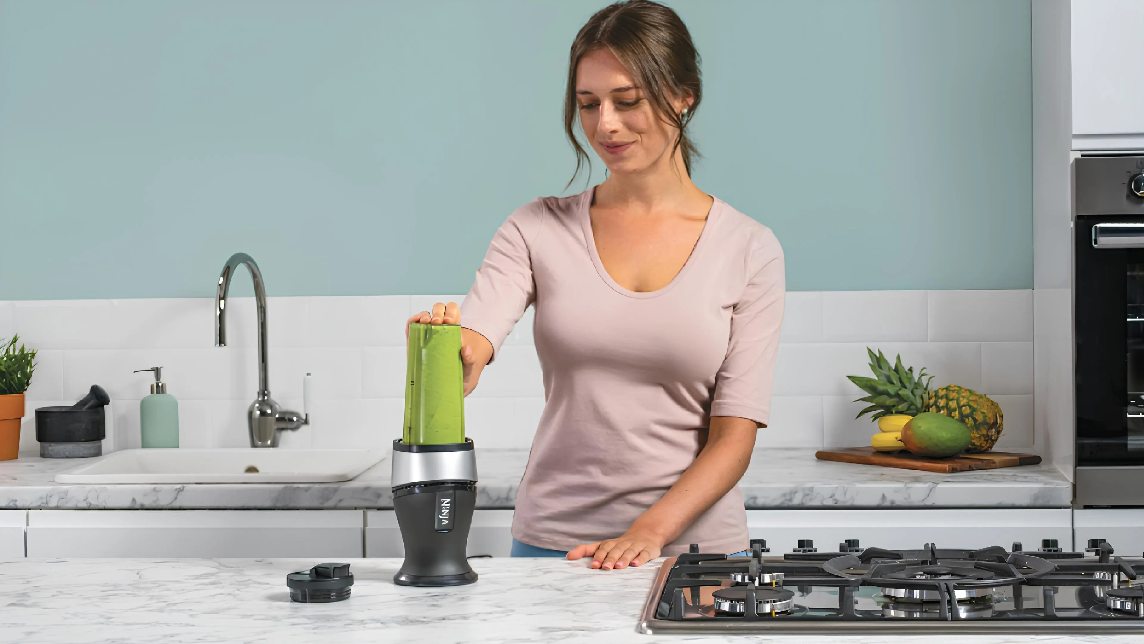 Блендер стационарный Ninja Personal Slim Blender & Smoothie Maker (Black/Silver) (UA)