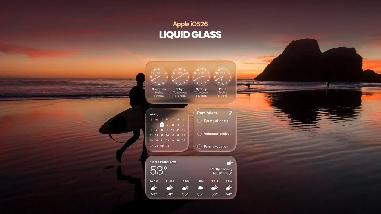 liquid glass apple