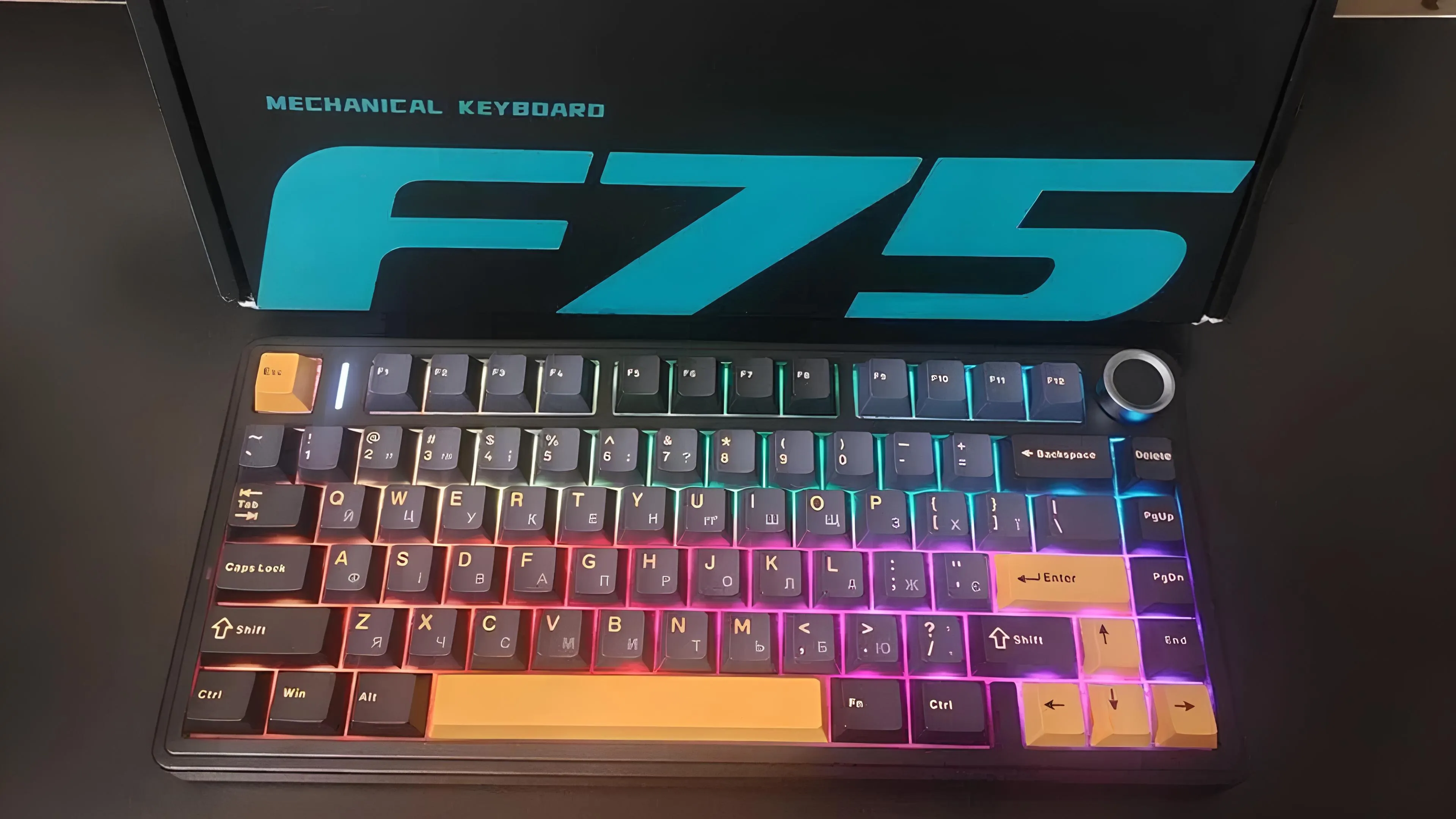 Клавіатура ігрова AULA F75 Wireless (White/Blue)