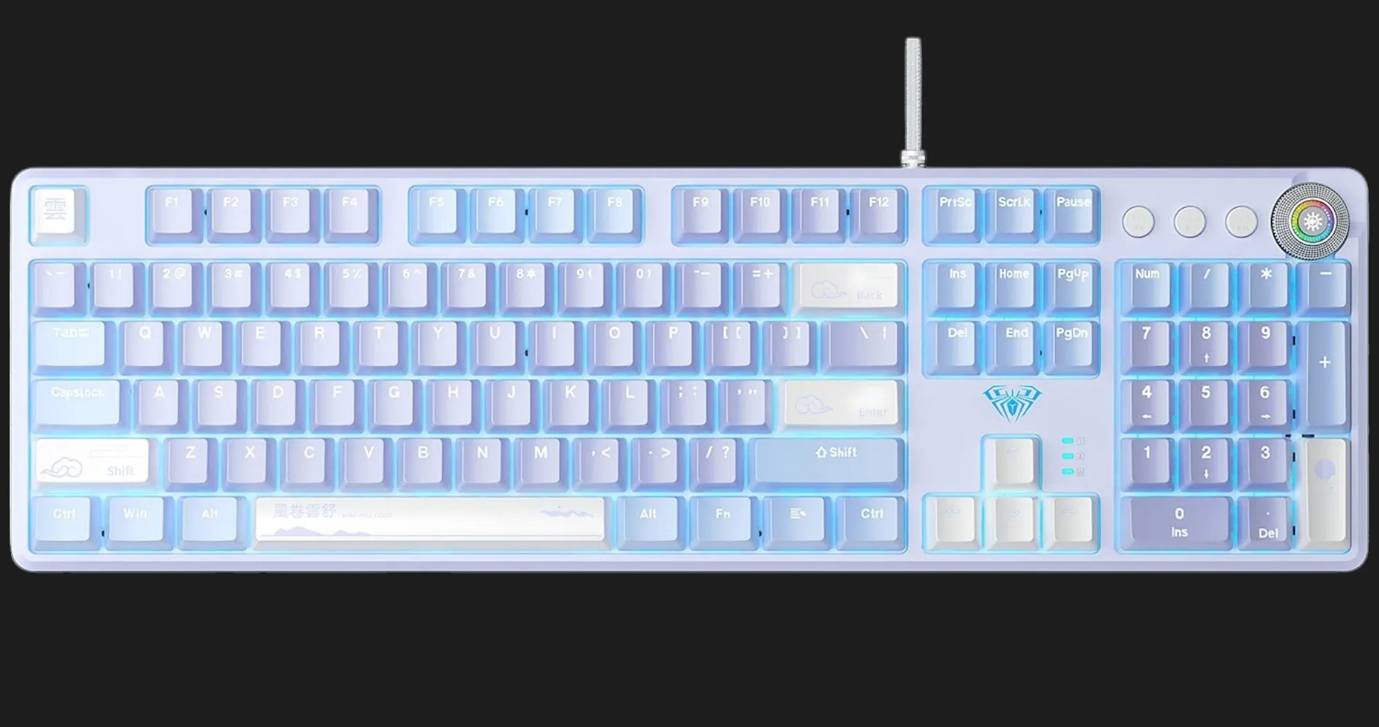 Клавіатура ігрова Aula F2088 PRO KRGD (White/Violet) (UA)