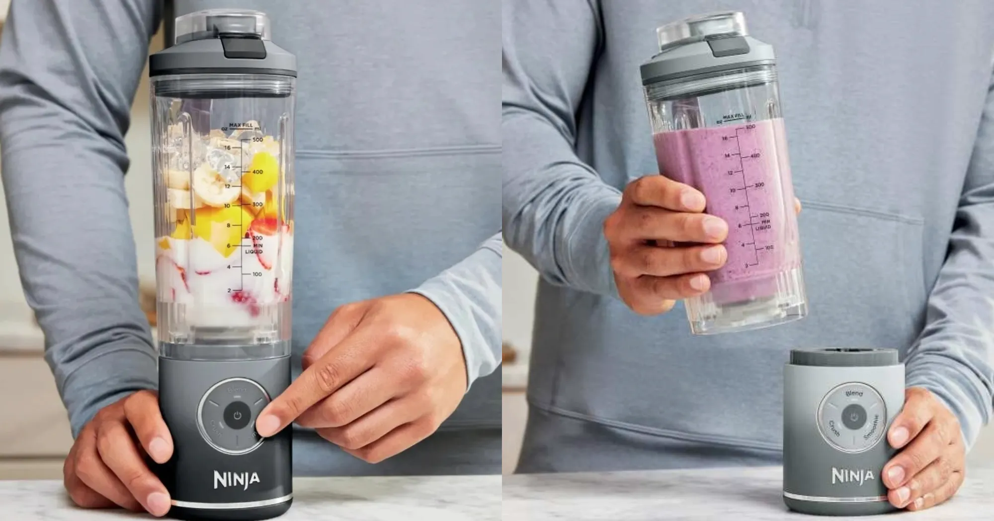 Аккумуляторный портативный блендер Ninja Blast MAX (Silver) (UA)