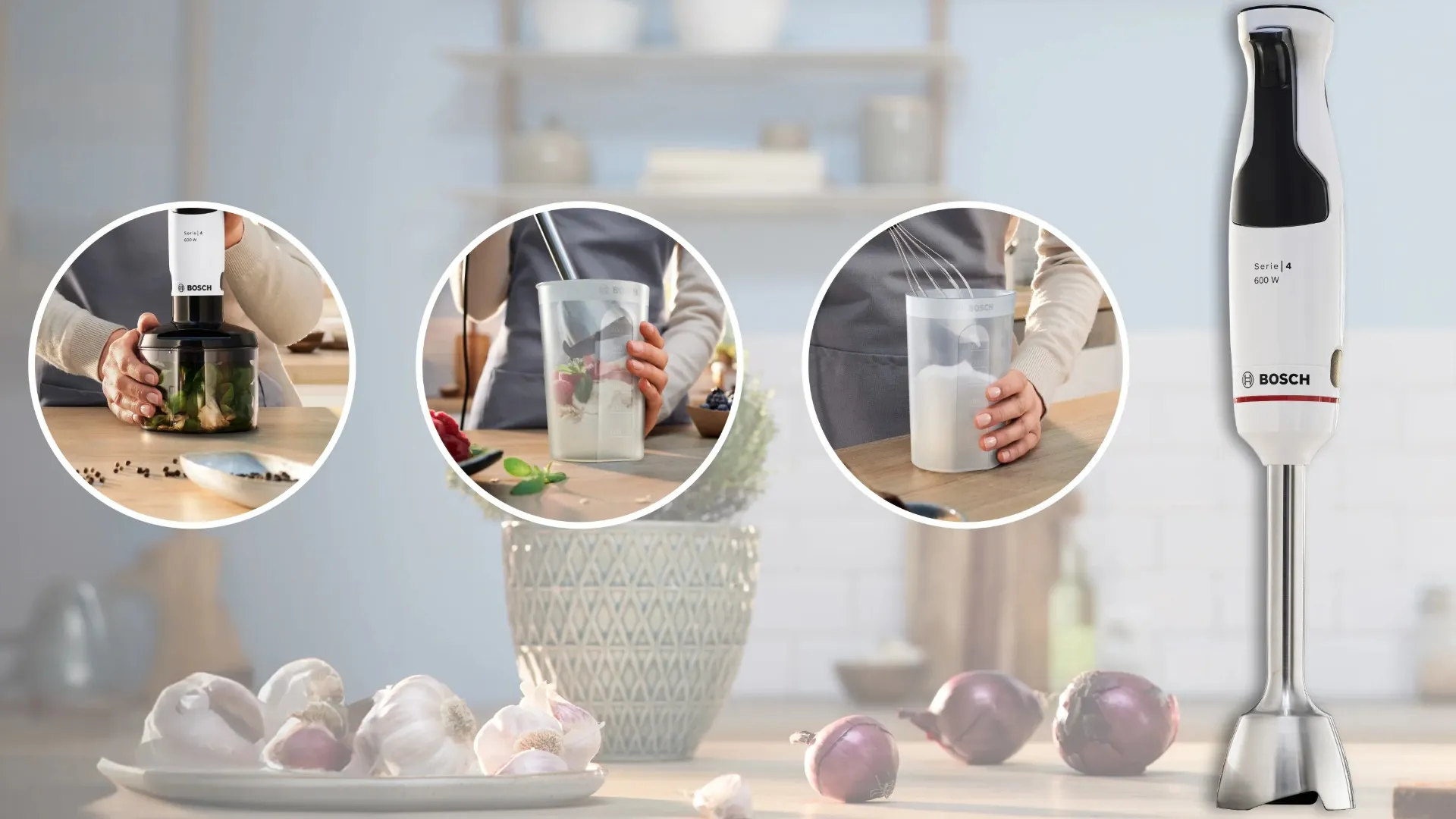 Блендер занурювальний Bosch MSM4W221 (White/Black) (UA)