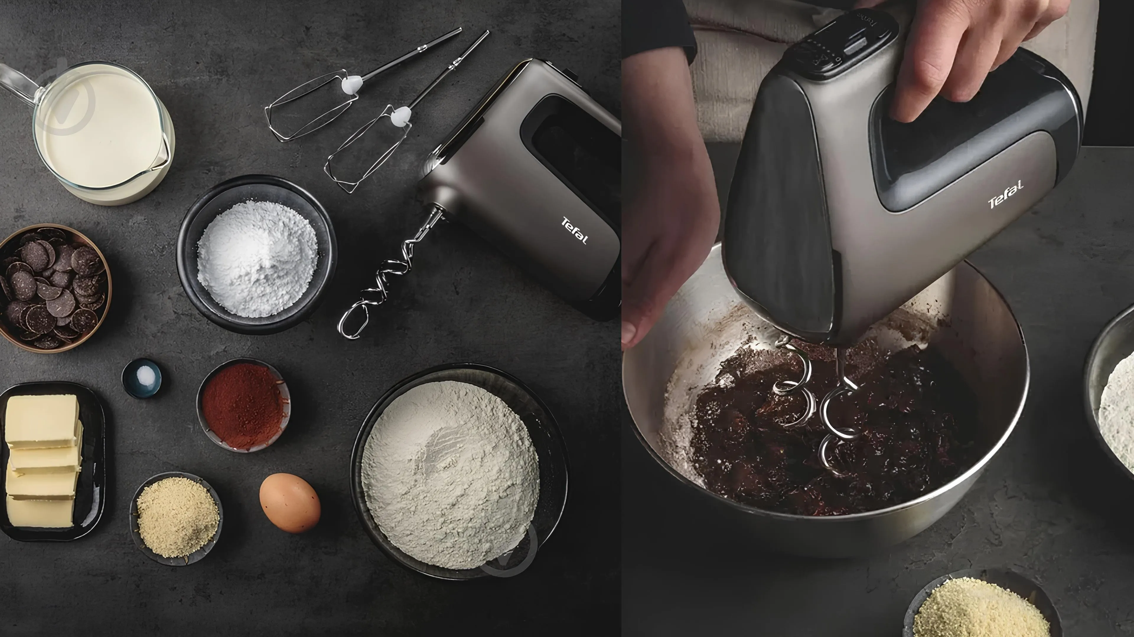 Ручний міксер Tefal HT652538 (Burgundy/Black)