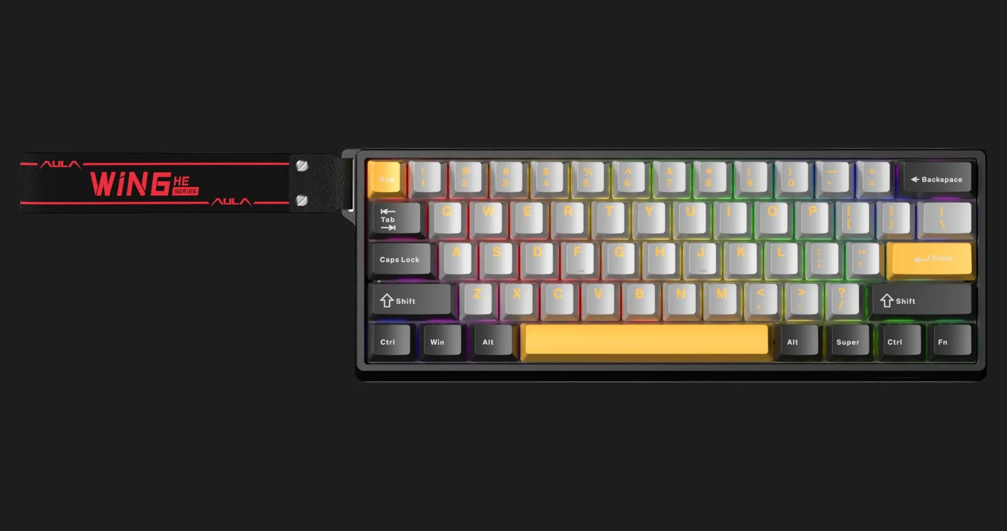 Клавиатура игровая AULA WIN60 HE Series (Grey Yellow) (UA)