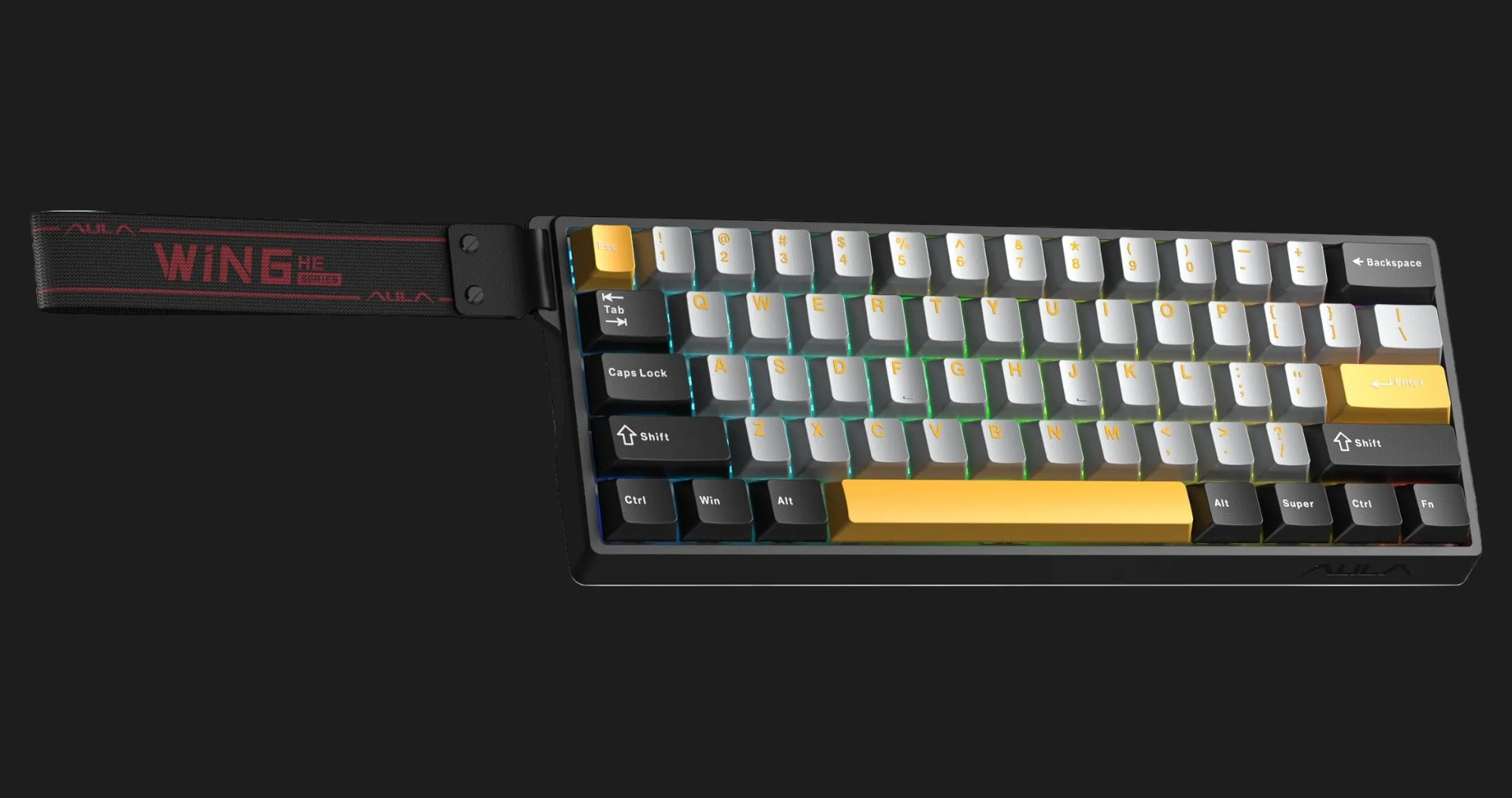 Клавиатура игровая AULA WIN60 HE Series (Grey Yellow) (UA)