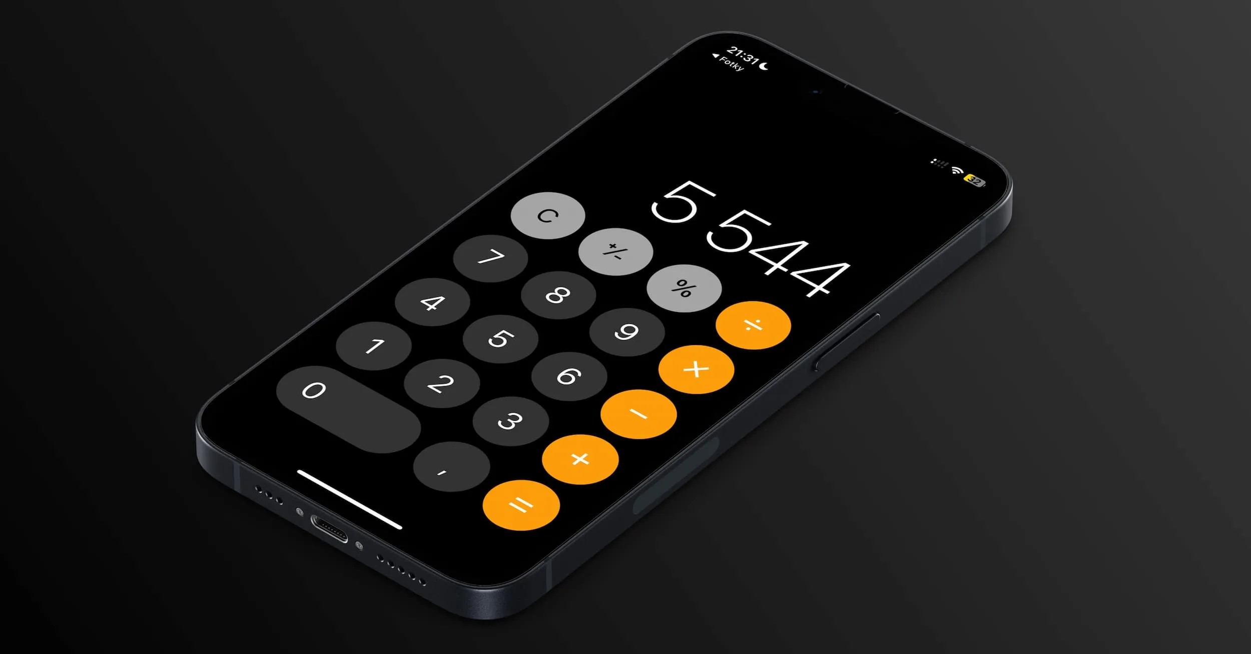 интерфейс калькулятора в iOS 26