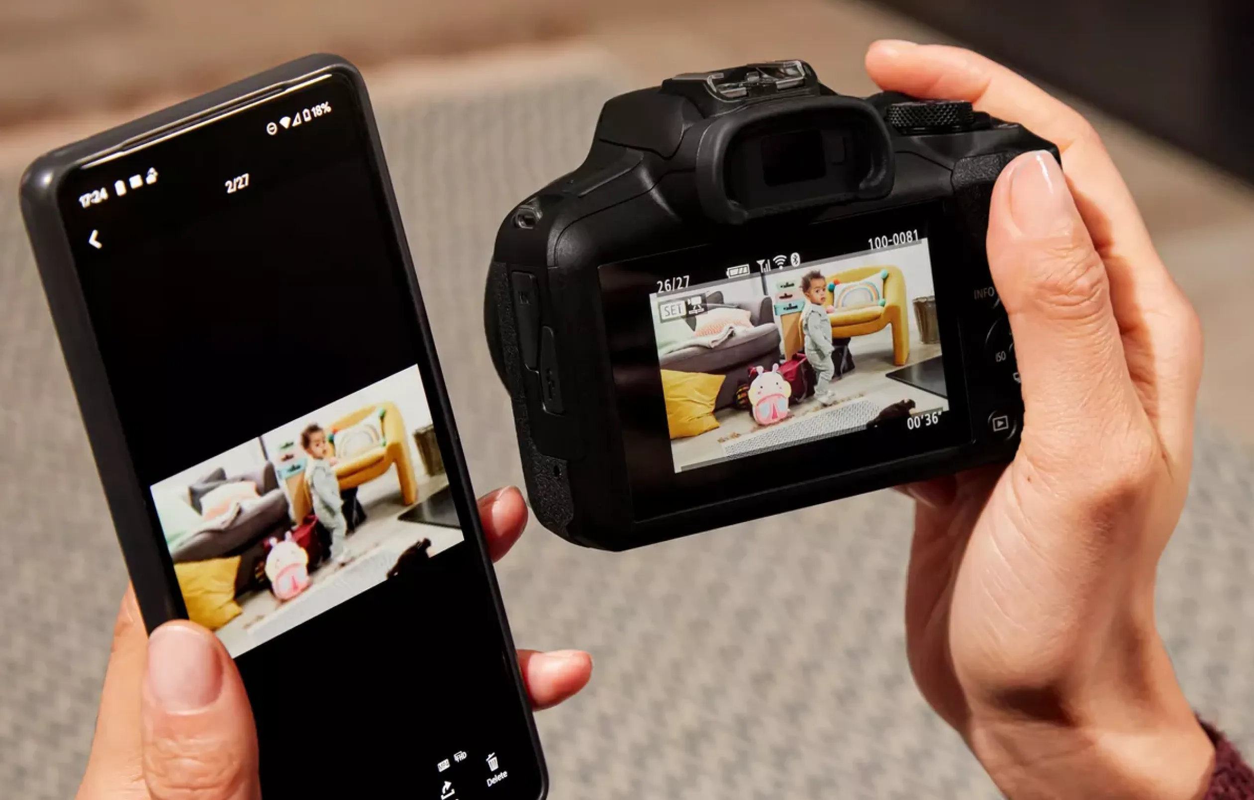 Цифровий фотоапарат Canon EOS R100 kit 18-45mm IS STM (6052C013) (Standard)